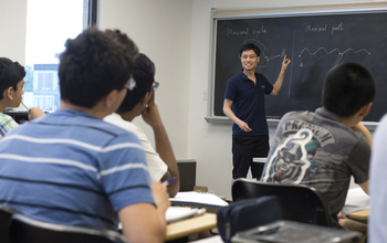 Po-Shen Loh teaches class at  Mathematical Olympiad Summer Program.
